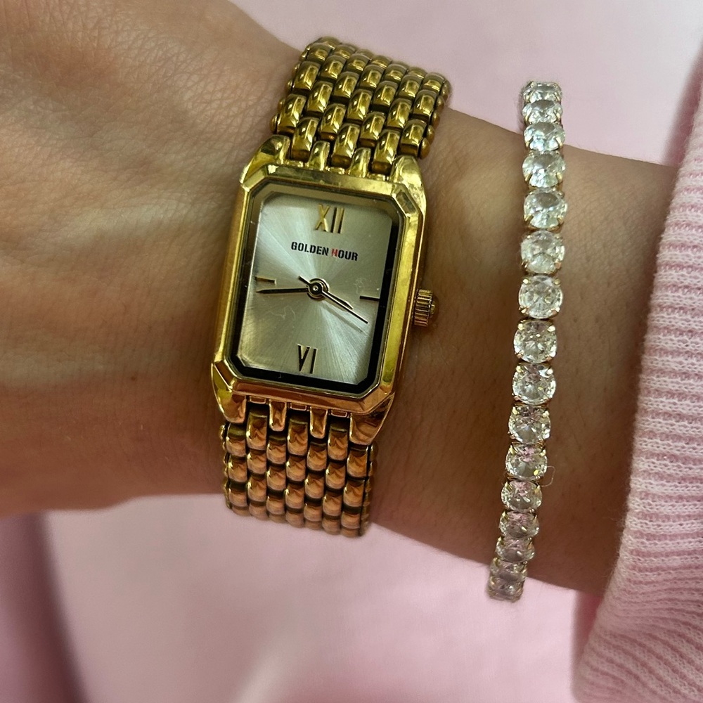 Gold Watch dainty chain wrist watch CBK Carolyn Bessette Kennedy
